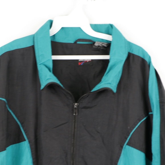 80s Macgregor Full Zip Windbreaker Jacket Black - Picture 2 of 8